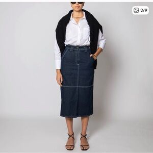 New Cleobella Classic Denim Midi Skirt Sz 25